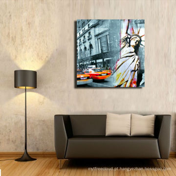 Pintura a óleo da rua de New York, pintura padrão da lona, ​​decoração da parede